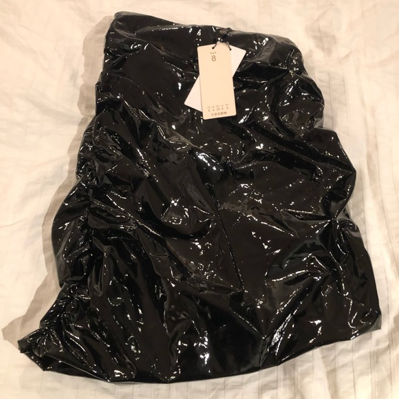 CLUB L London vinyl ruched mini skirt - NEW WITH TAGS - Picture 5 of 7